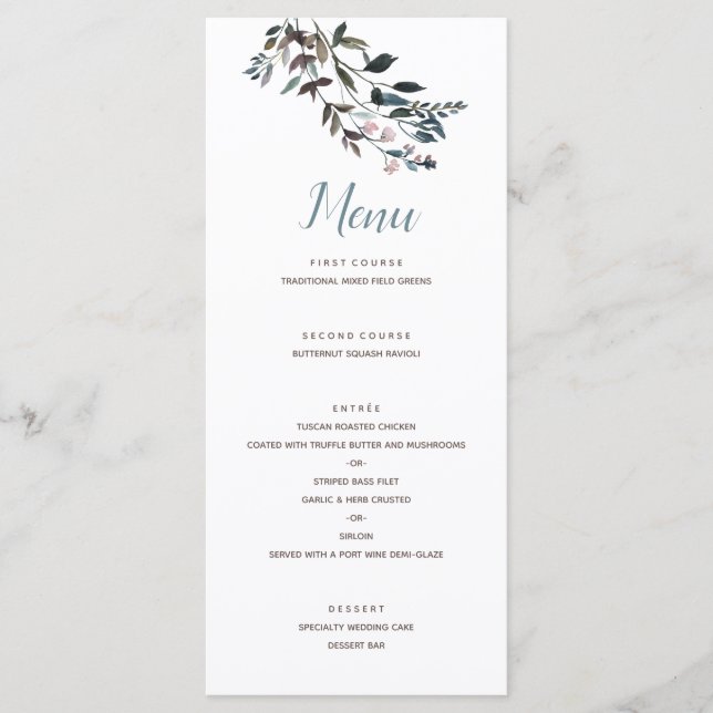 Menu Crest jardin | Script Mariage bleu blanc (Devant)