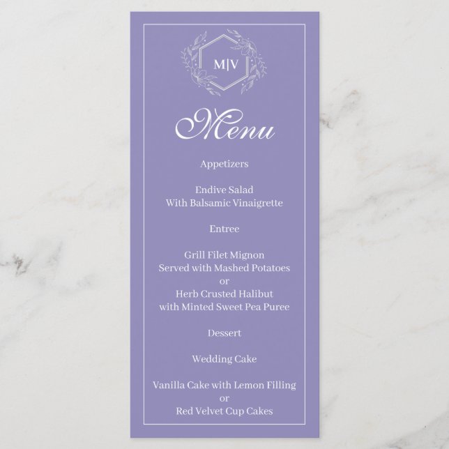 Menu Crest Monogram Lavande (Devant)