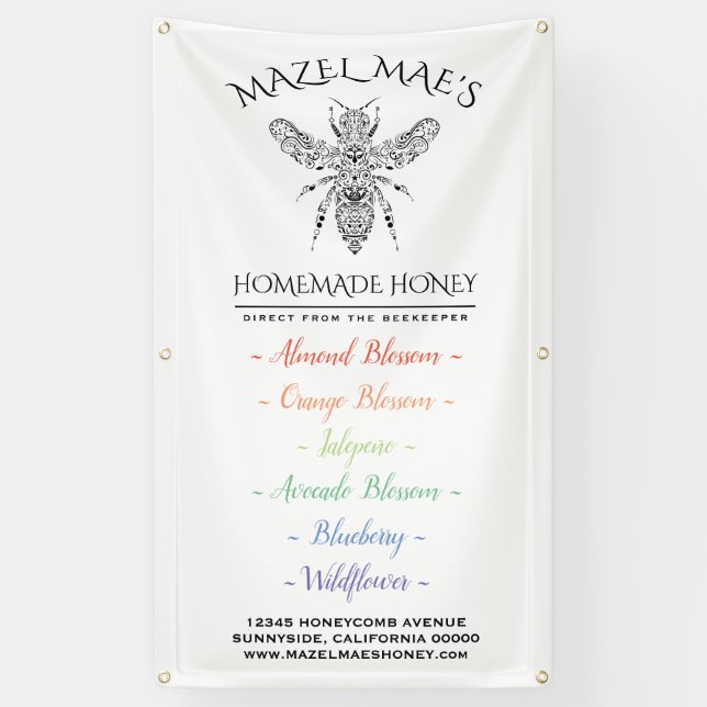 Menü "Custom Apiary Honey Flavours" Banner (Vertikal)