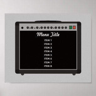 Menü "Custom Guitar Amplifier Rock and Roll" Poster