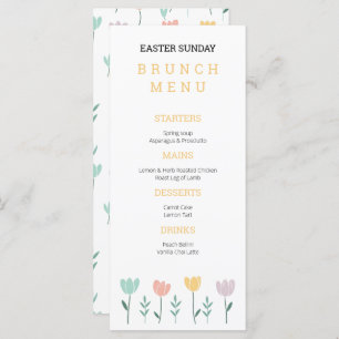 Menu Cute Pastel Floral coloré Pâques dimanche Brunch