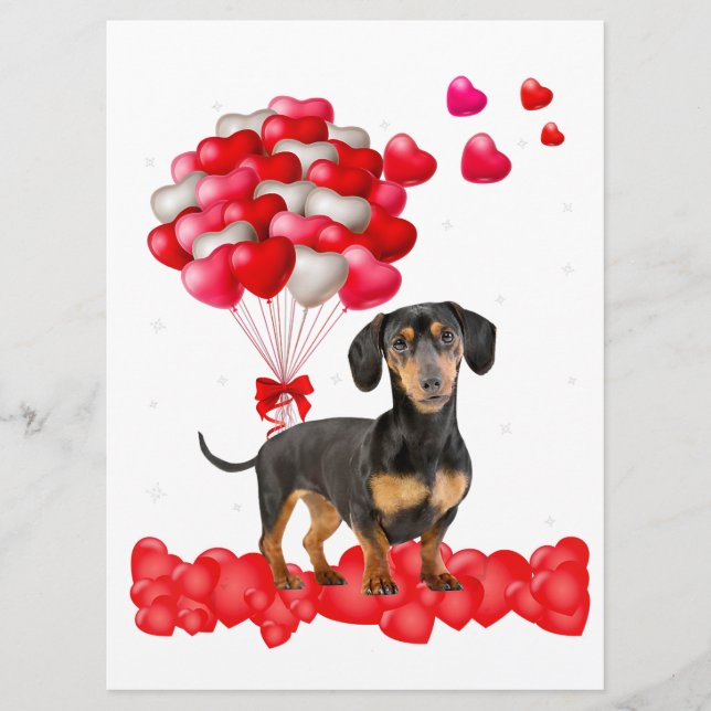 Menu Dachshund Valentines Day Out Amoureux des chiens d (Devant)