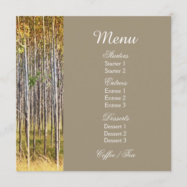 Menu d'affaires Forestry logging PERSONNALISER (Devant)