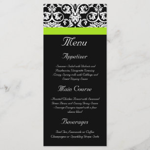 Menu Damas noir/blanc avec bande d'accents vert de la C
