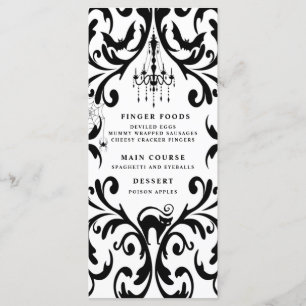 Menu Damask Glam Diner d'Halloween