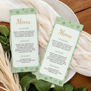 Menu de Baby Shower Chanceux Trèfle