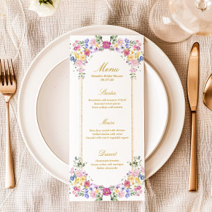 Menu de Baby Shower de Mariage Élégant de Jardin F