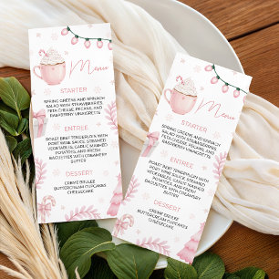 Menu de Baby Shower hivernal rose
