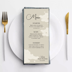 Menu de Baby shower minimal rustique