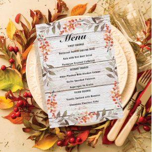 Menu de baies de Thanksgiving