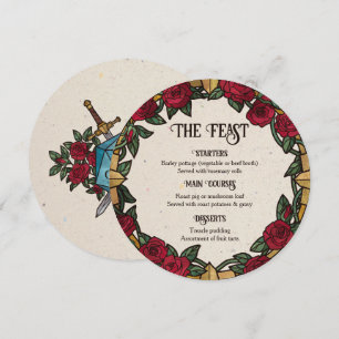 Menu de banquet de mariage RPG Couronne de roses m