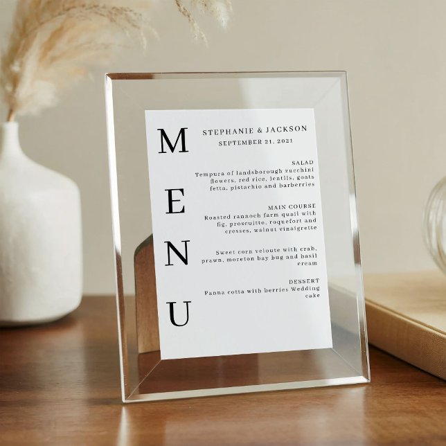 Menu de bar de mariage classique avec calligraphie (Créateur téléchargé)