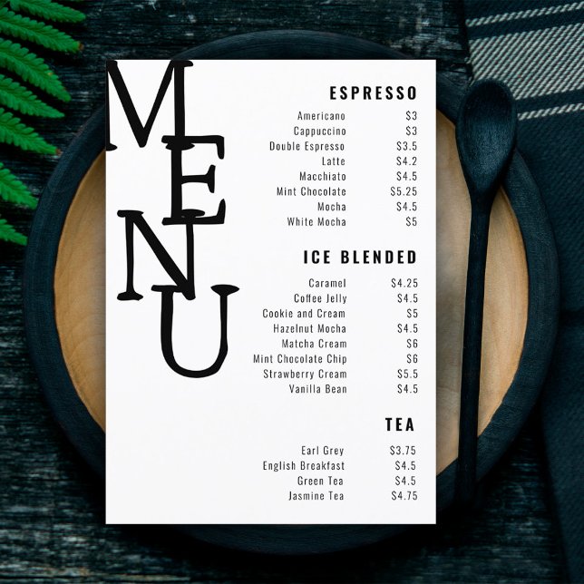 Menu de bar éternité blanc moderne Petite Paper Co (Créateur téléchargé)