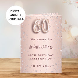 Menu de bienvenue or rose gold et diamants pour le