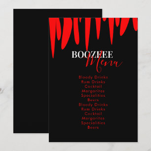 Menu de boissons Sang de Vampire pour la fête d'Ha