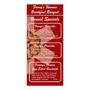 Menu de brunch de banquet de petit déjeuner