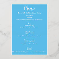 Menu de cocktail de luxe SkyBlue Gold pour soirée