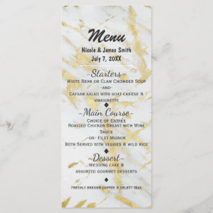 Menu de concepteur élégant et glamour en marbre bl