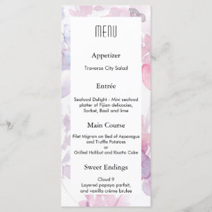 MENU de conception de mariage avec des fleurs déli