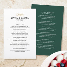 Menu de dessert classique après le dîner Restauran