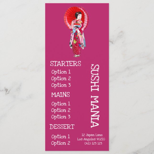 Menu de dîner de sushi de restaurant japonais de s (Devant)