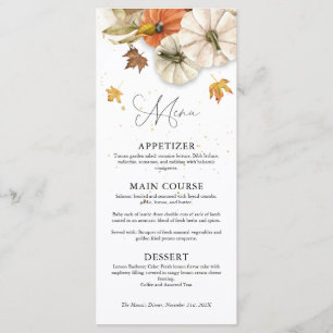 Menu de dîner de Thanksgiving rustique avec citrou