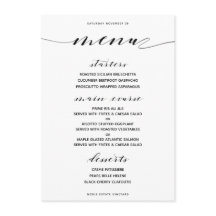 Menu de dîner large classique personnalisable