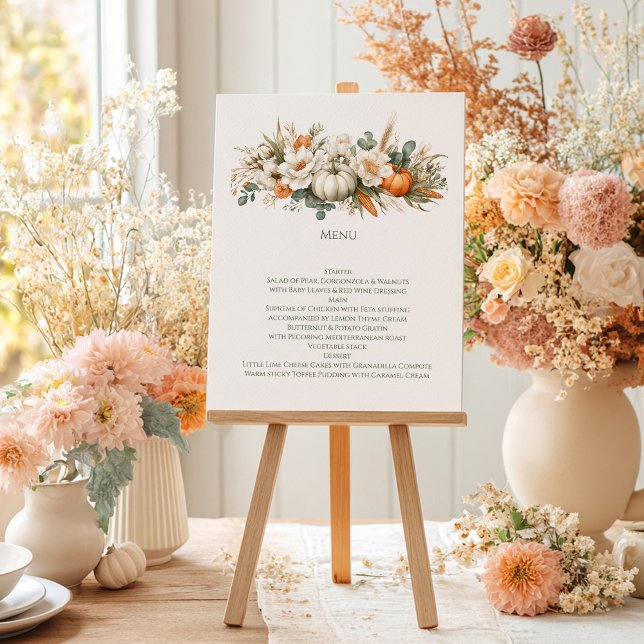Menu de disposition florale boho automne (Créateur téléchargé)