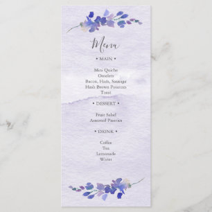 Menu de douche à l'aquarelle violette Floral