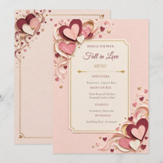 Menu de douche de mariée tomber en amour