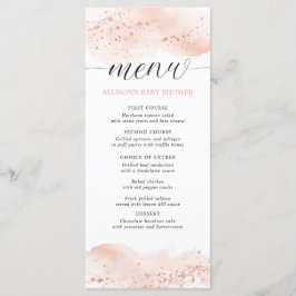 Menu de douche rose gold aquarelle rose