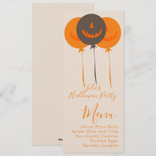 Menu de fête d'anniversaire avec ballons rétro Hal