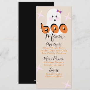 Menu de fête d'anniversaire de Halloween rétro ave