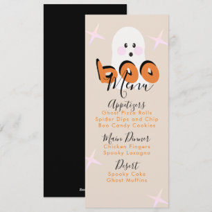 Menu de fête d'anniversaire de Halloween rétro ave