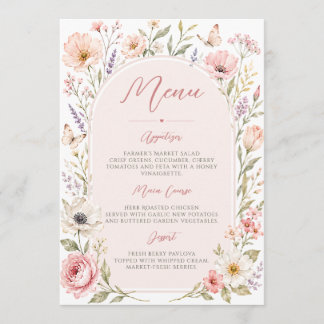 Menu de Fête de Fiançailles Floral