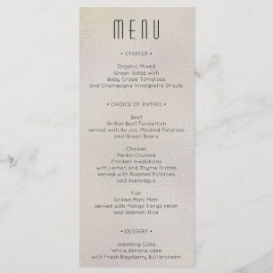 Menu de Fête des mariées Mariage à huile métalliqu