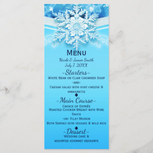 Menu de fête flocon de neige merveilleux hiver gla