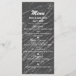 Menu de fête rayé en marbre gris et argenté Glam m
