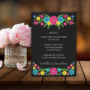 Menu de fleurs colorées mexicaines