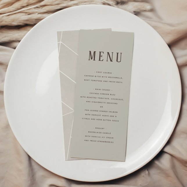 Menu de gala géométrique à l'aquarelle crème (Creme Watercolor Geometric Gala Menu)
