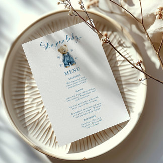 Menu de la Baby Shower Bébé Jean Bleu