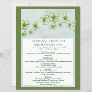 Menu de la Baby Shower 'Chanceux en Amour'