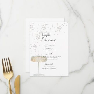 Menu de la Baby Shower de Perles & Prosecco