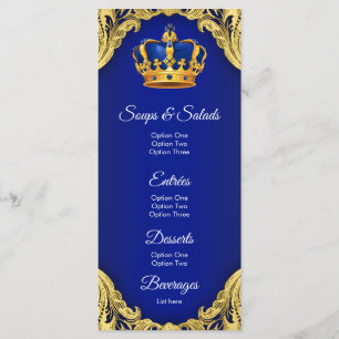 Menu de la Baby Shower du Prince