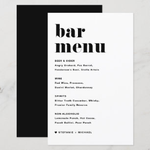 Menu de la barre de Mariage de la typographie rétr