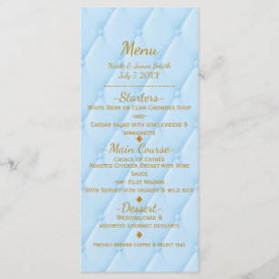 Menu de la fête de princesse de conte de fées roya