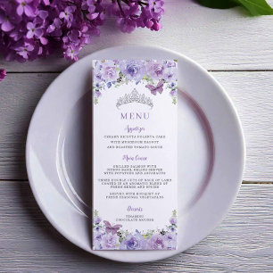 Menu de la fête florale violet Lilac Silver QUINCE