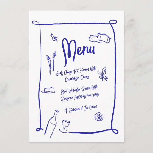 Menu de la partie Scribble à la main de style ital (Devant)
