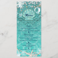 Menu de la plage Teal Enchanted Sea Starfish & Bul