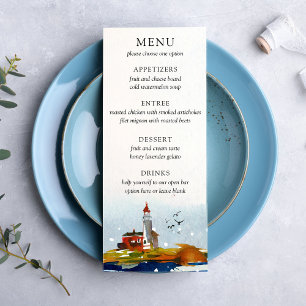 Menu de mariage au bord de la mer